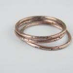 Minimalist Copper Stacking Rings. Set Of Three..